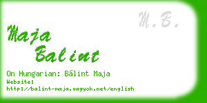 maja balint business card